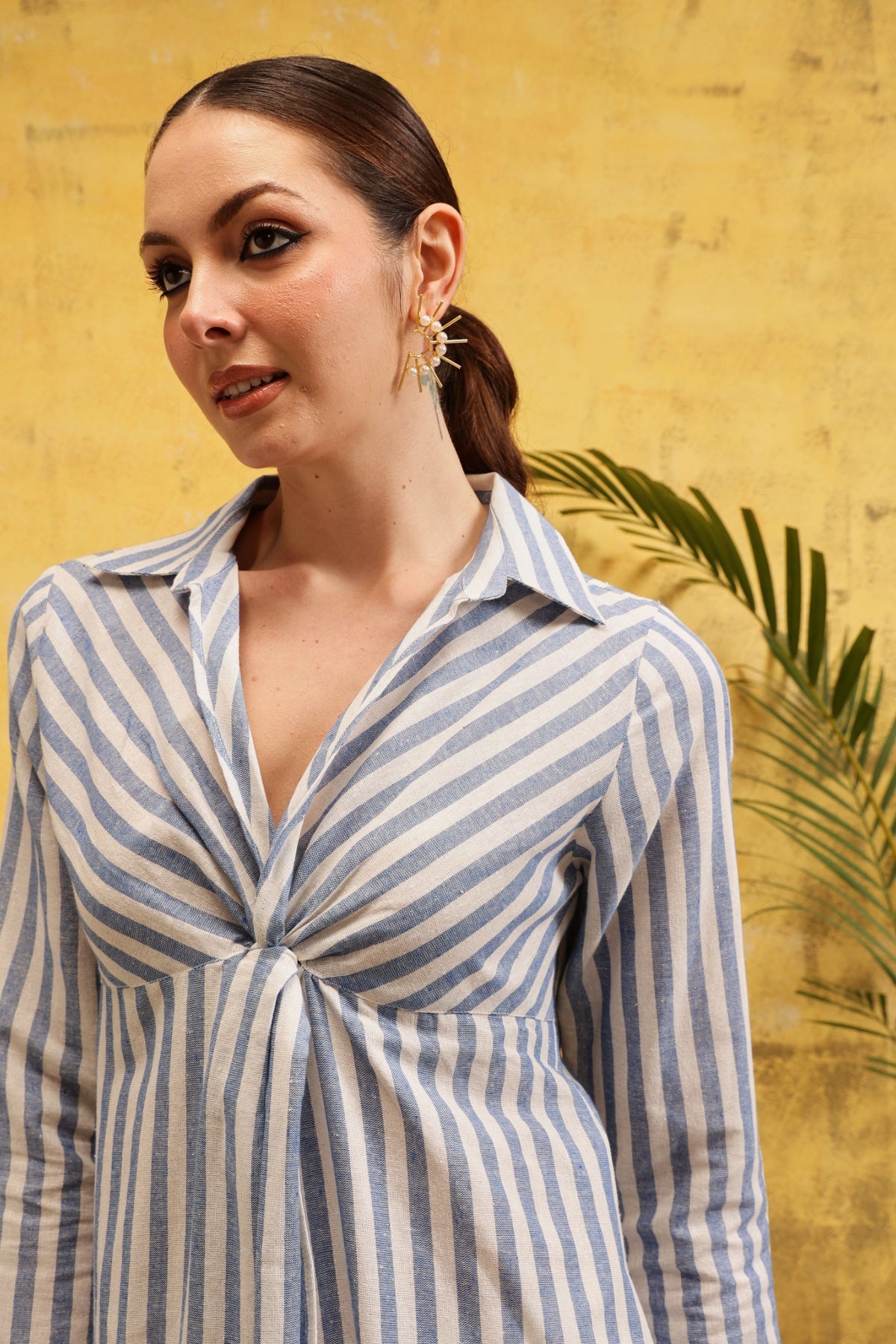 Azure Stripe Kurta (Blue) - Label Shona Rohatgi Garg